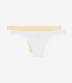 Kit 02 Calcinhas String Fio em Viscose com Cós Texturizado