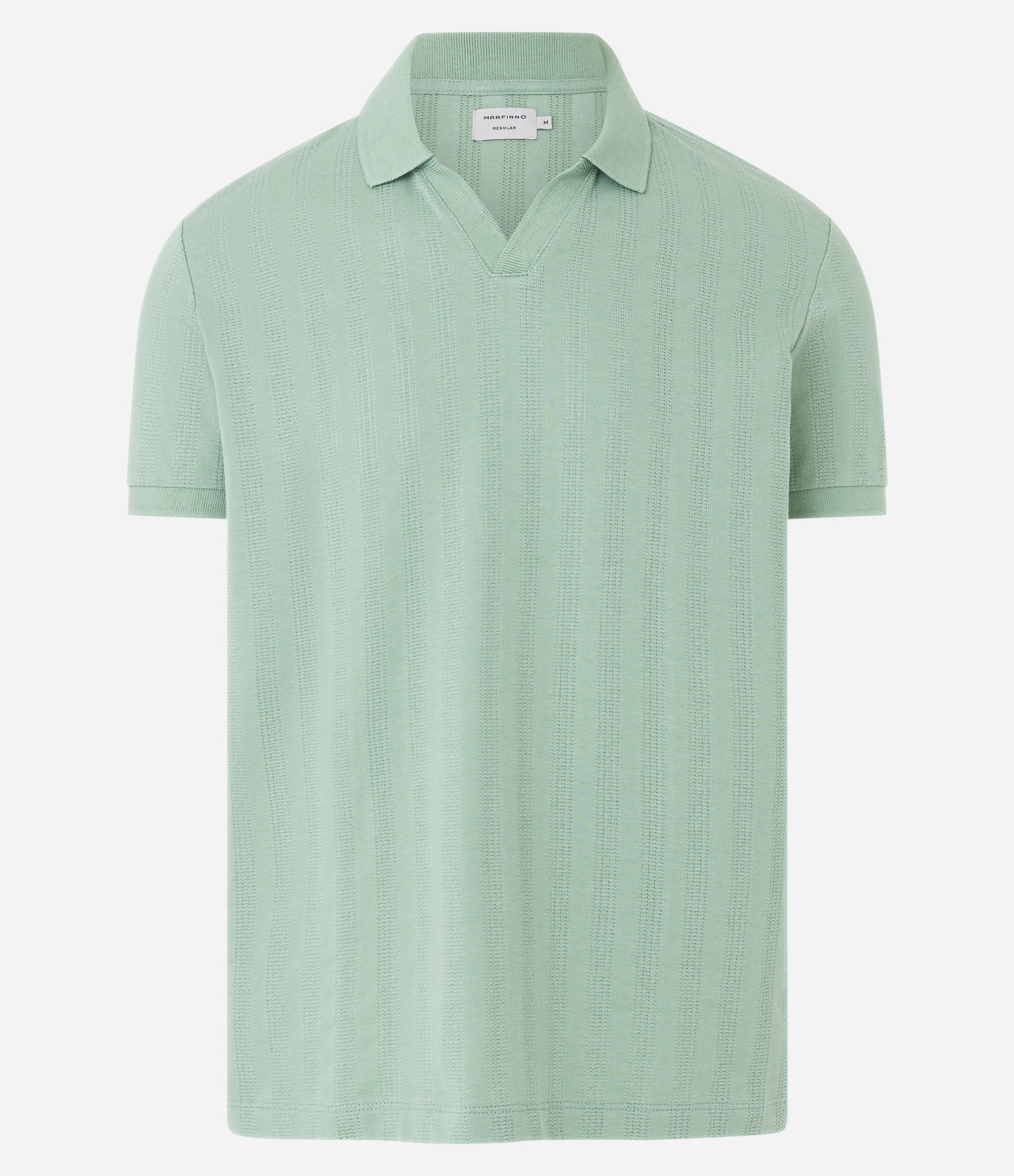 Camiseta Polo com Textura Canelada e Gola V Verde 6