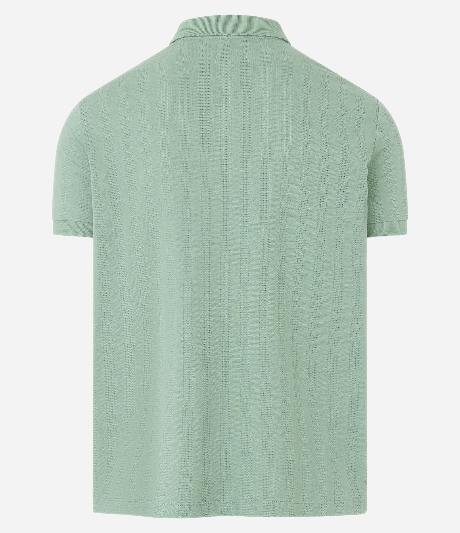 Camiseta Polo com Textura Canelada e Gola V Verde 8