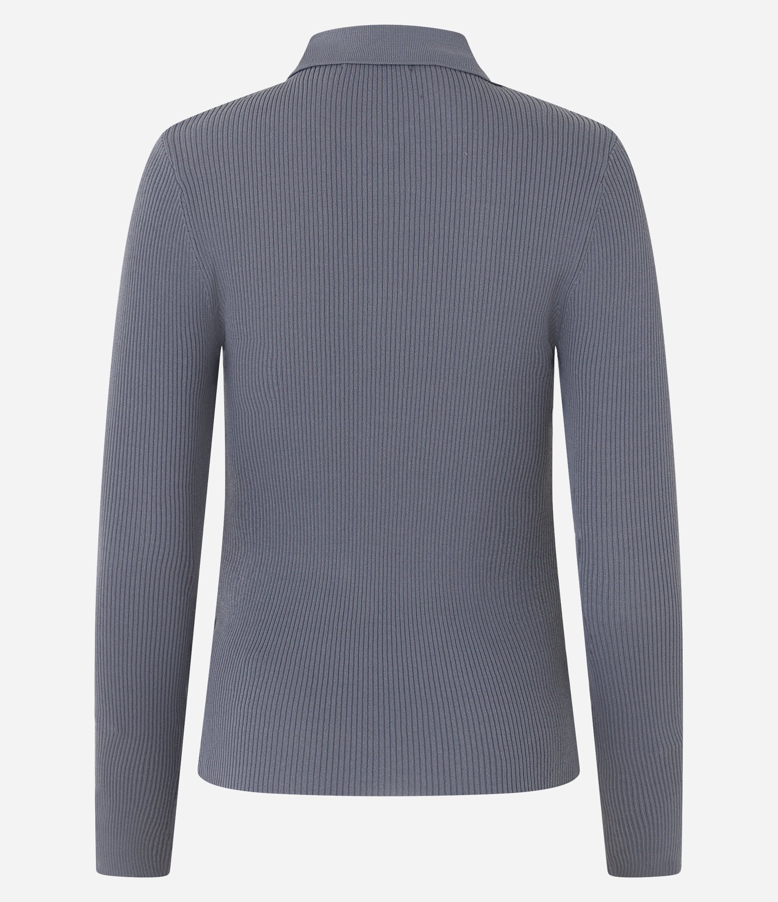 Suéter em Viscose com Gola Lapela e Abotoamento Cinza 8