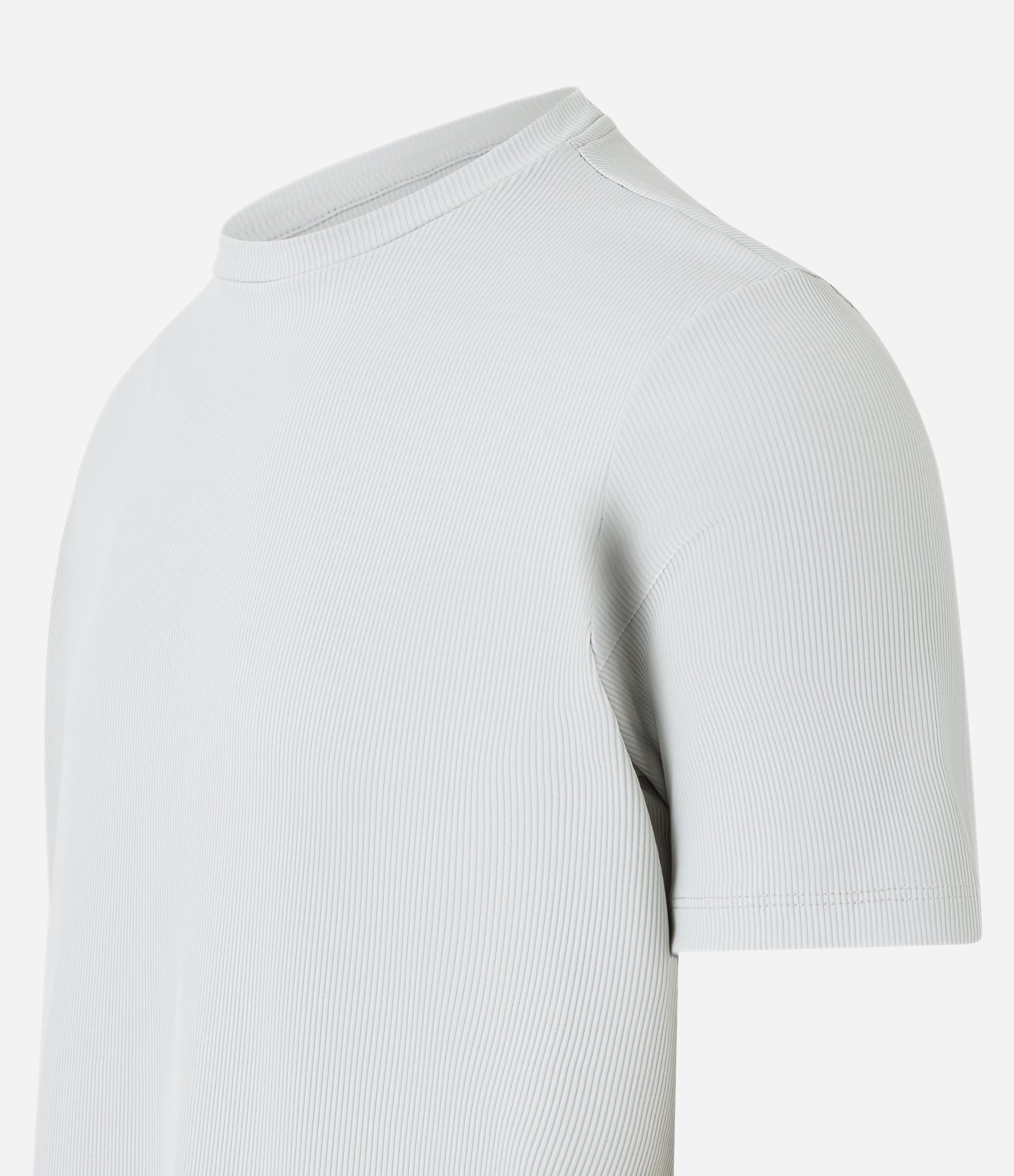 Camiseta Slim Performance com Textura Canelada Cinza 7