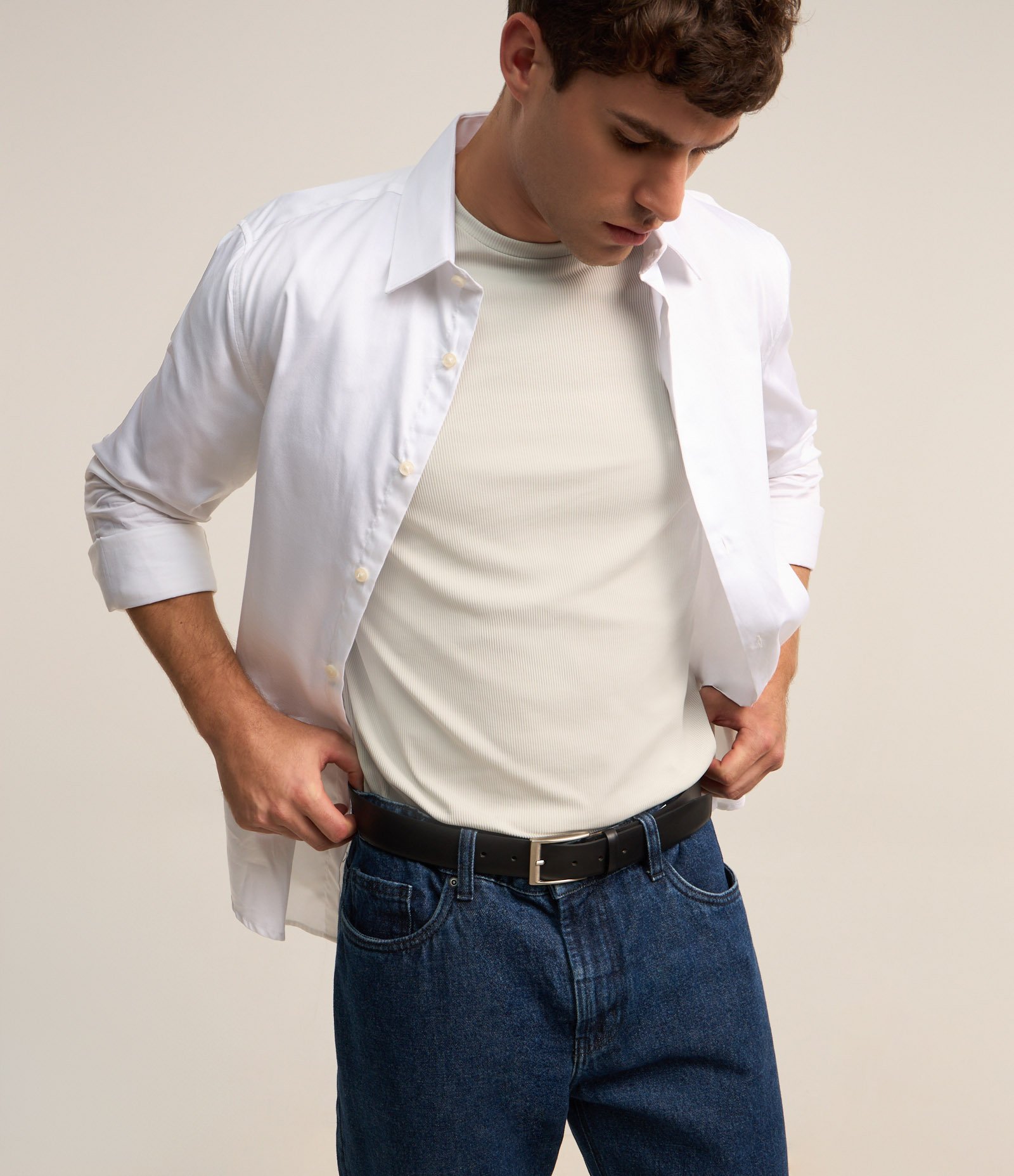 Camiseta Slim Performance com Textura Canelada Cinza 3