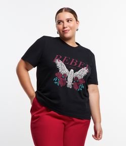 Camiseta em Algodão com Estampa Rebel Spirit Curve & Plus Size