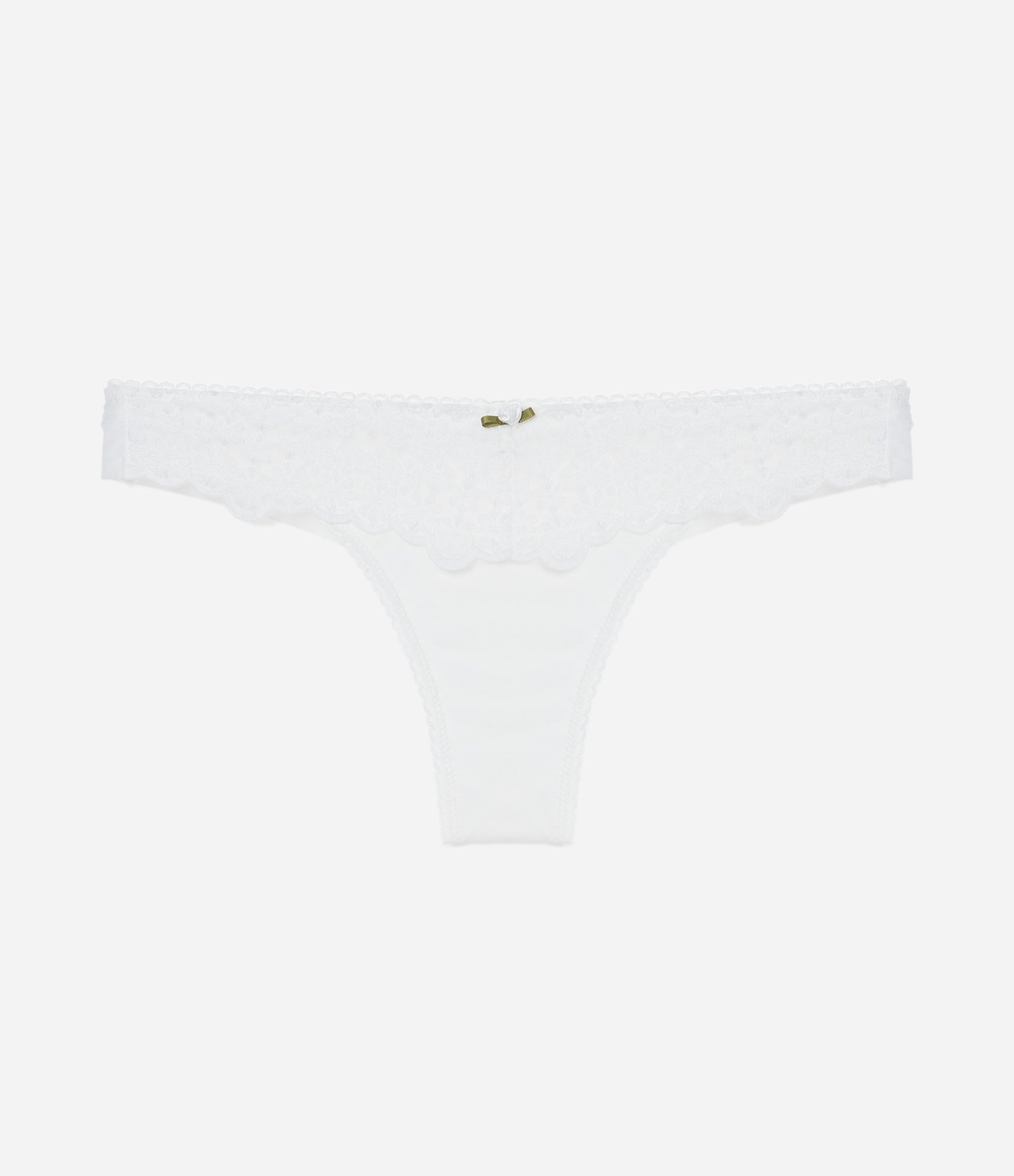 Calcinha Biquíni Fio Duplo com Flor Aplicada Branco 4