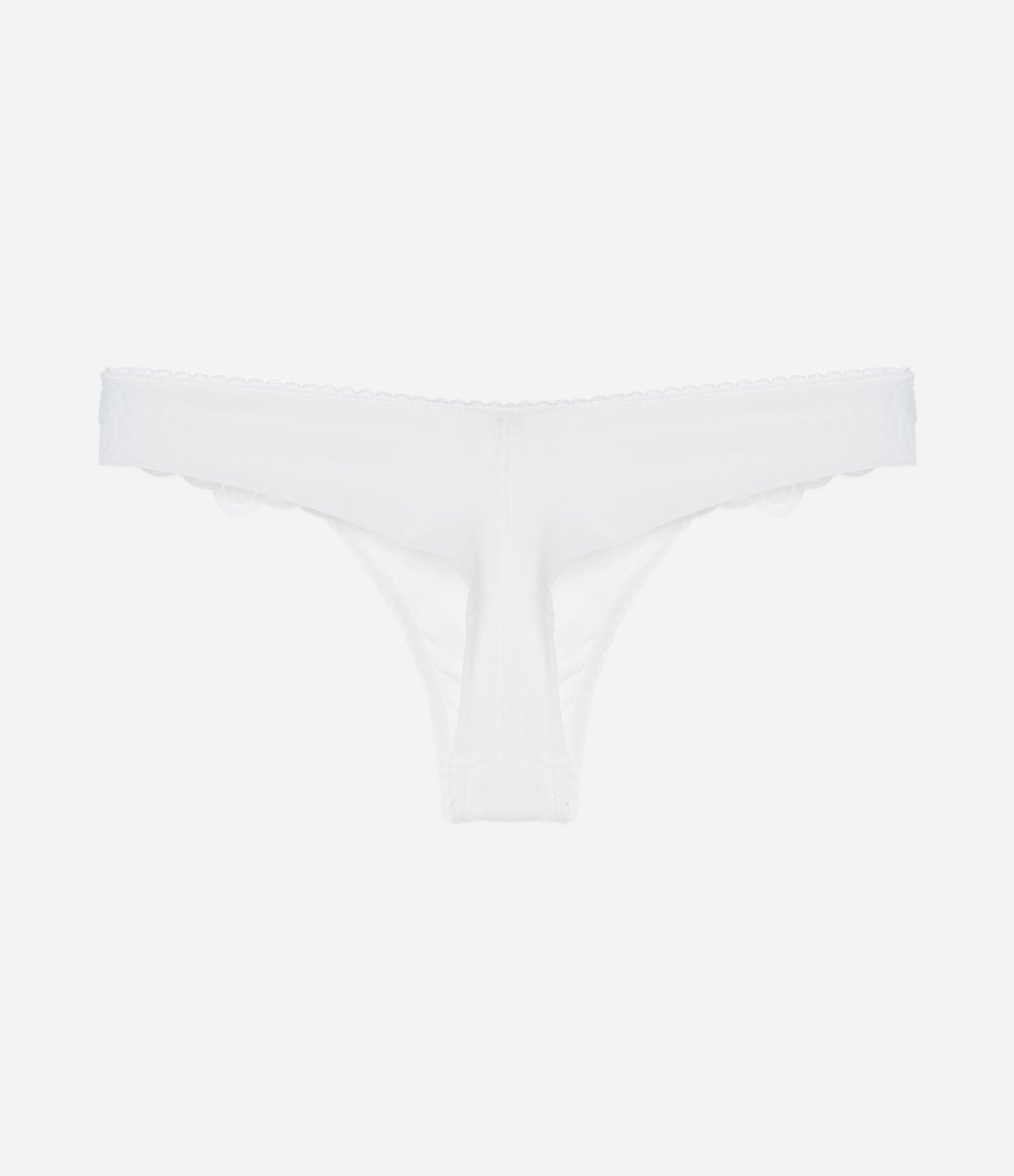 Calcinha Biquíni Fio Duplo com Flor Aplicada Branco 5