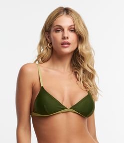 Biquíni Top Triângulo Fixo com Detalhes Contrastantes