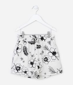 Short Clochard Infantil com Estampa Floral - Tam 5 a 14 Anos