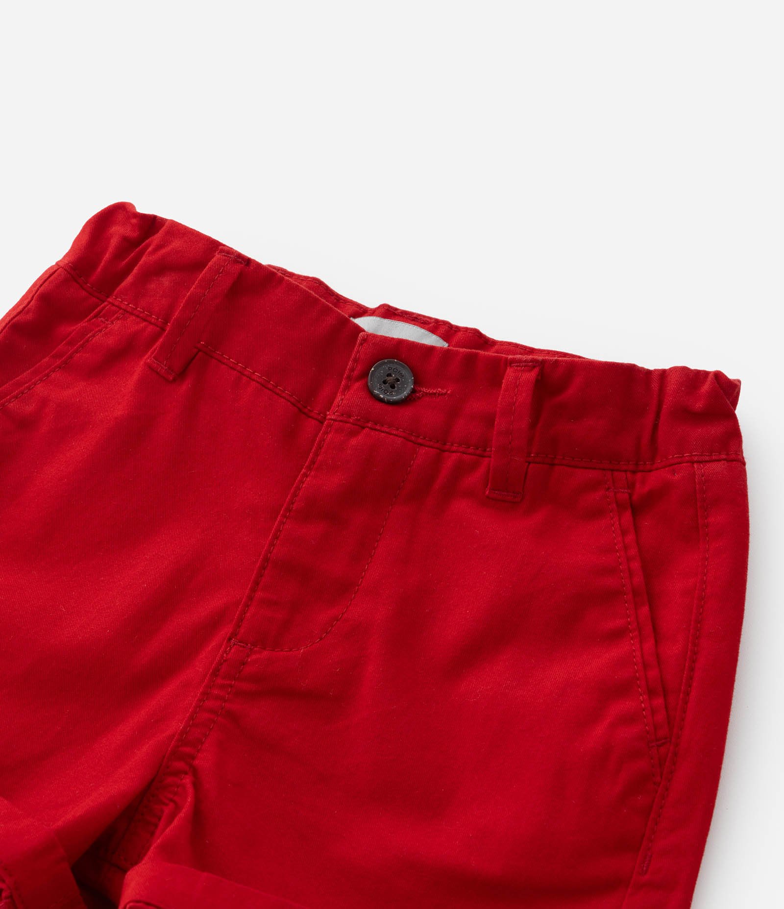 Bermuda Infantil em Sarja com Cinto - Tam 1 a 4 Anos Vermelho 5