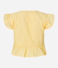 Blusa Sem Manga em Laise com Babado na Cava