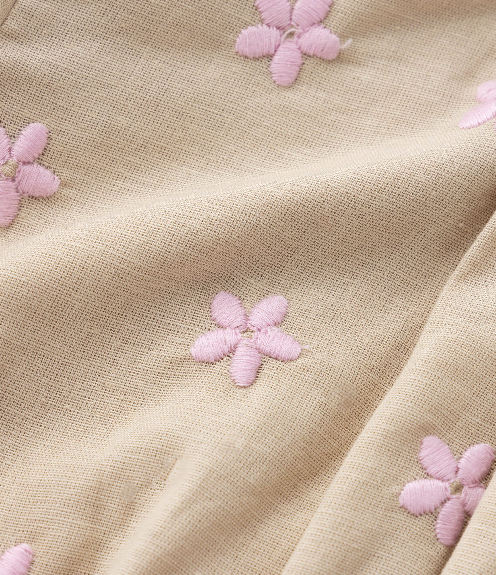 Blusa Ciganinha Cropped Infantil com Bordado Floral Broderie - Tam 5 a 14 anos Bege 3