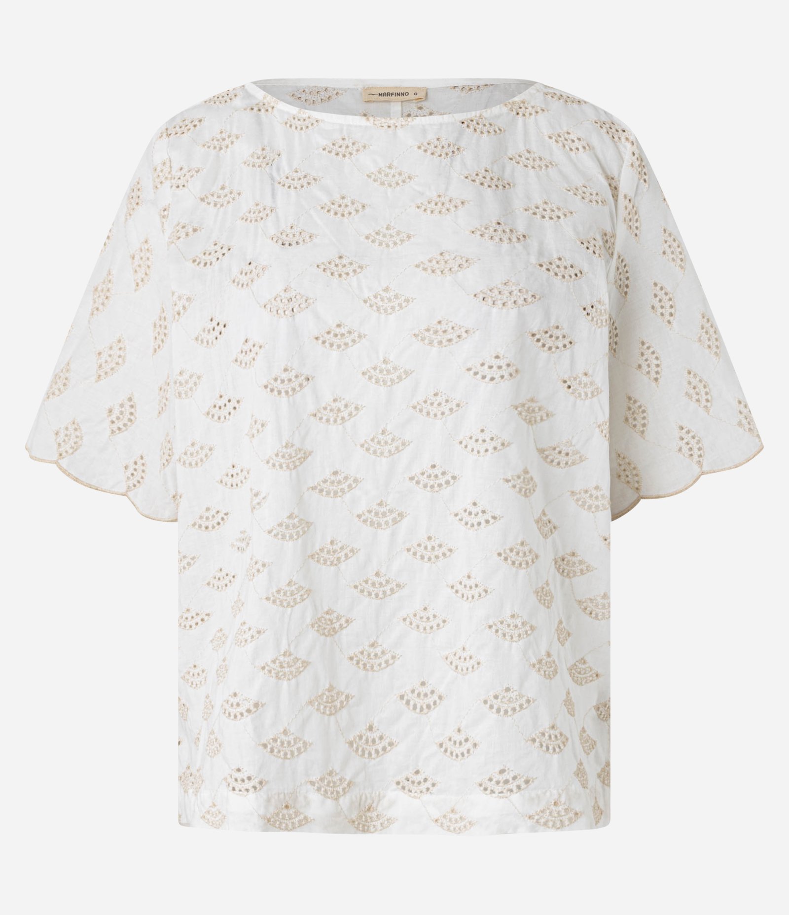 Blusa em Laise com Bordados Vazados de Leques Off White 5