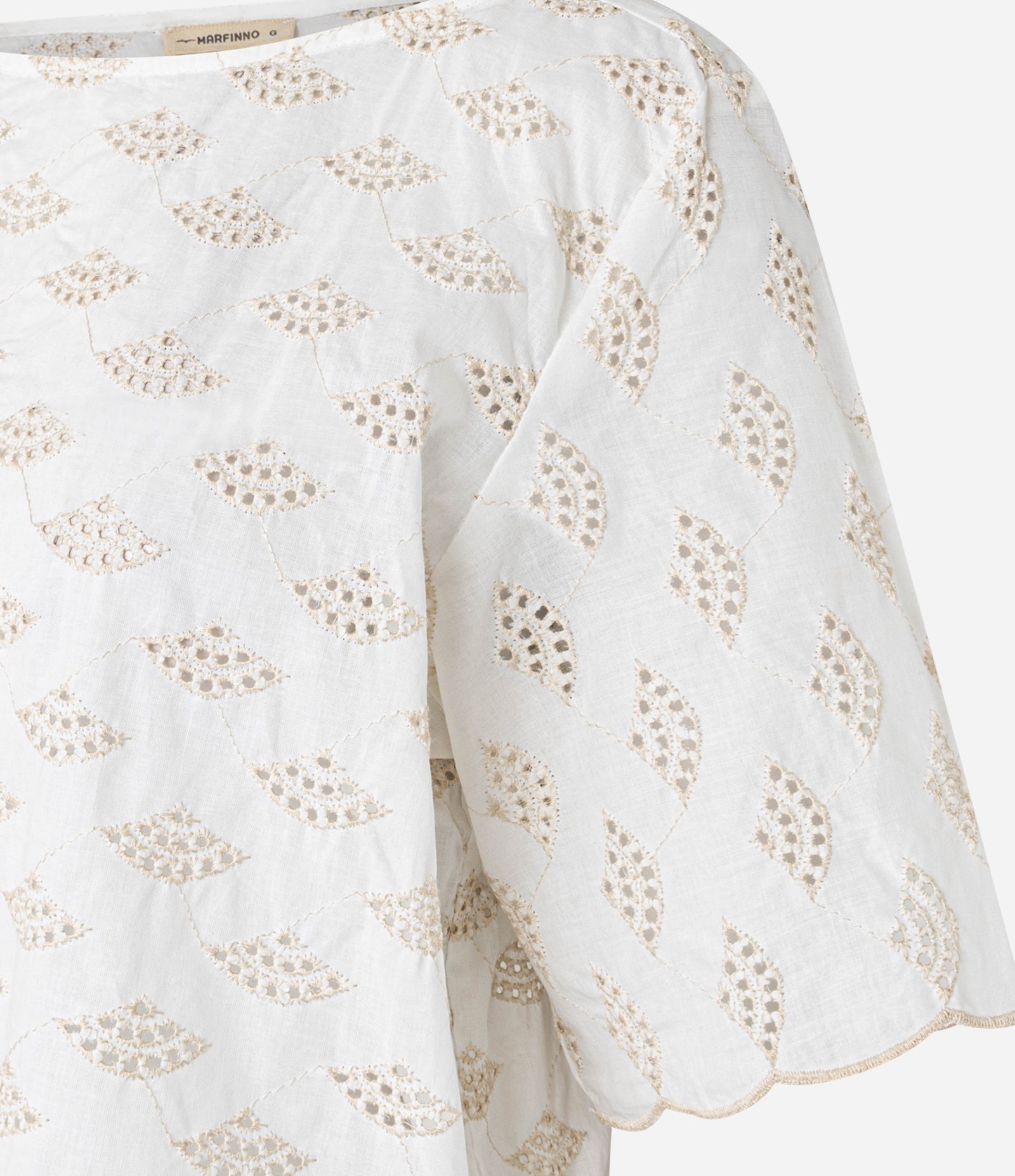 Blusa em Laise com Bordados Vazados de Leques Off White 6