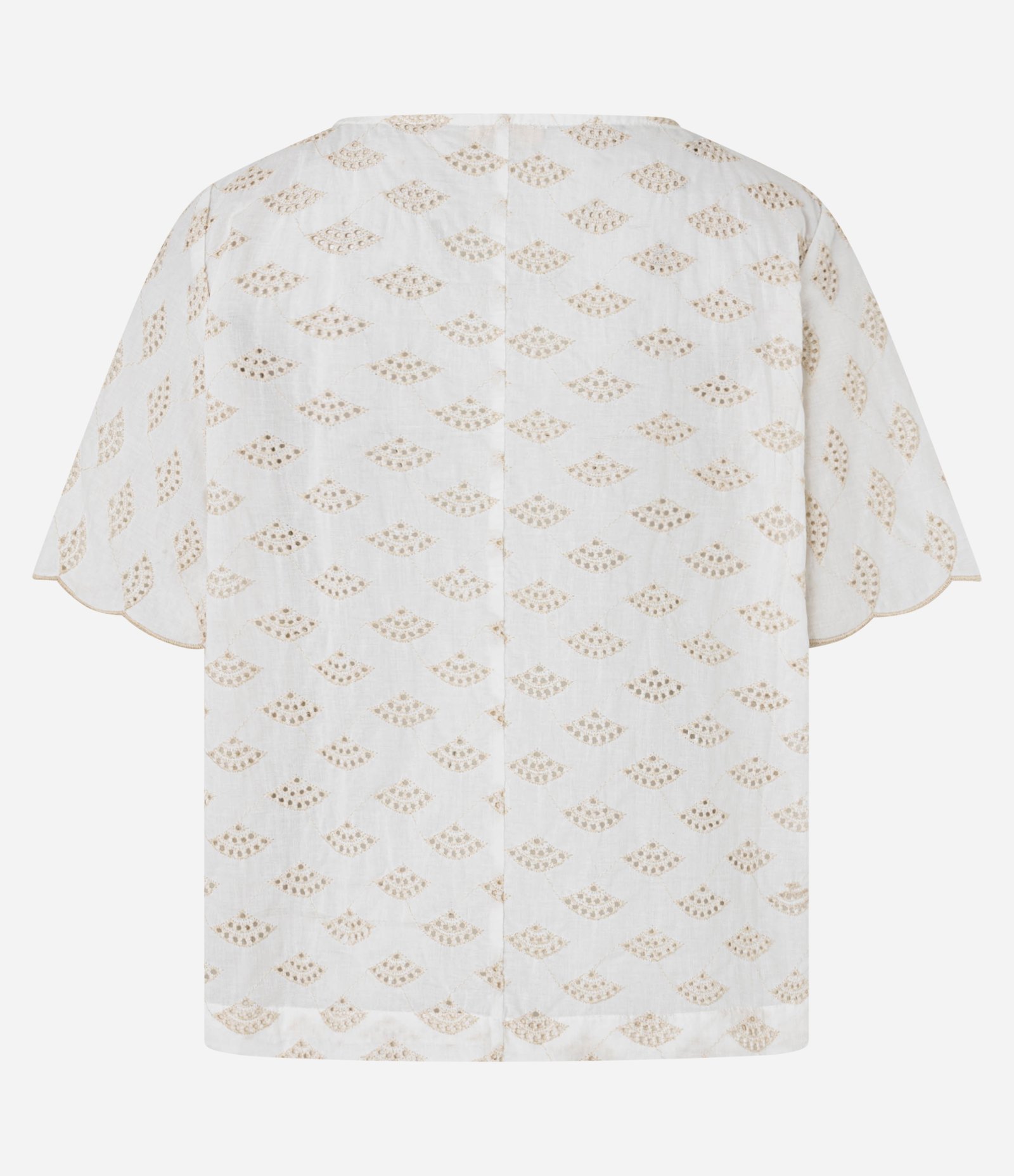 Blusa em Laise com Bordados Vazados de Leques Off White 7