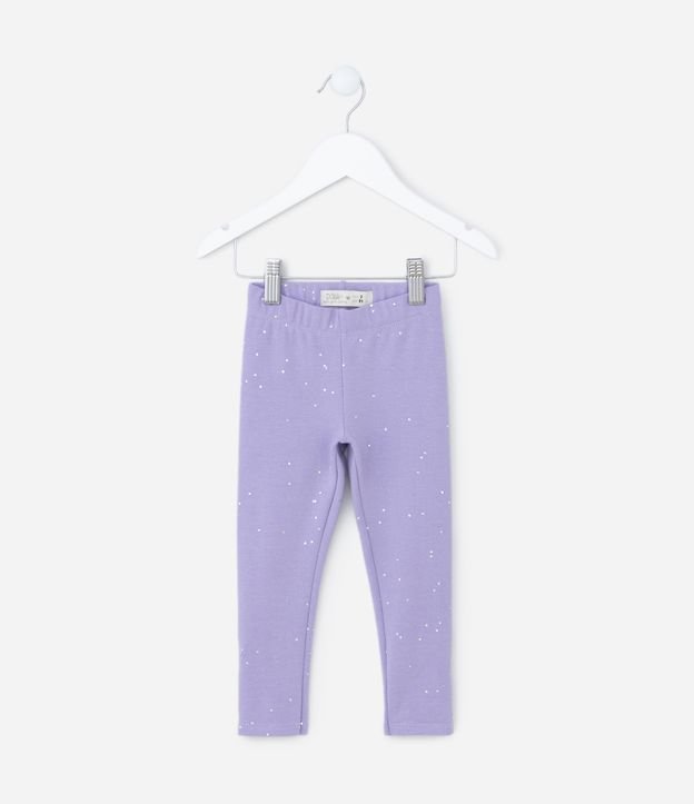 Calça Legging Infantil com Brilhinhos Poá - 0 Tam 1 A 5