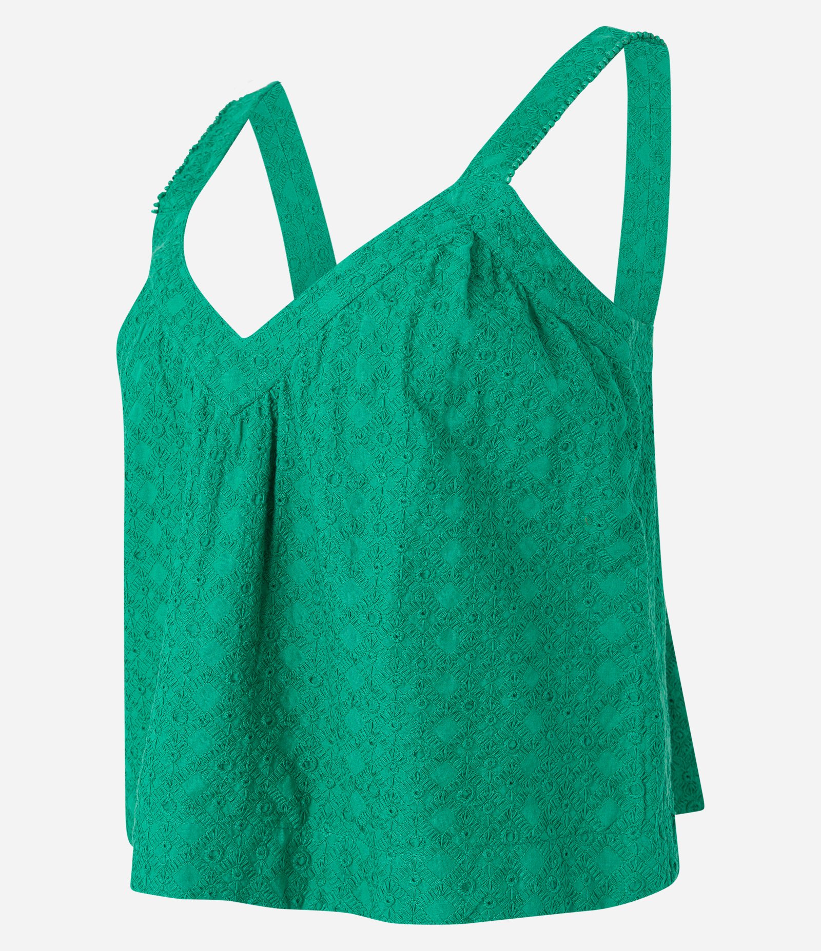 Blusa Curta em Laise com Miçangas nas Alças Verde 5