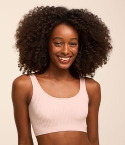 Sutiã Top Sem Bojo e Sem Aro em Poliamida com Textura Canelada