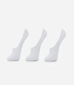 Kit 03 Meias Super Invisíveis em Algodão com Textura