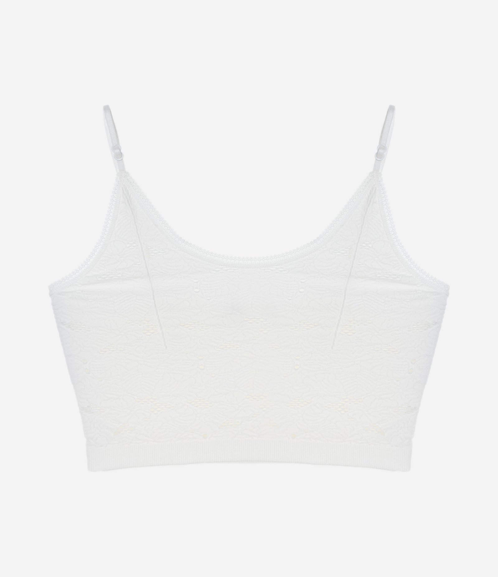 Sutiã Top Sem Bojo e Sem Aro Seamless com Alcinha e Textura Vazada Branco Neve 4