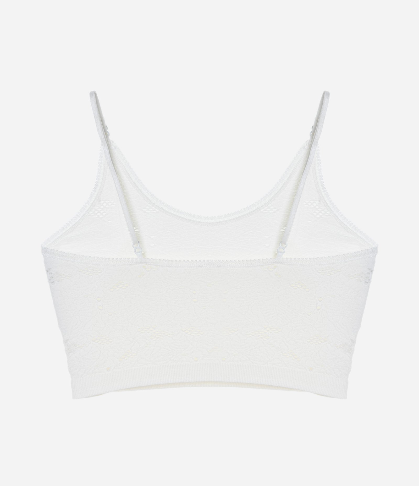 Sutiã Top Sem Bojo e Sem Aro Seamless com Alcinha e Textura Vazada Branco Neve 5