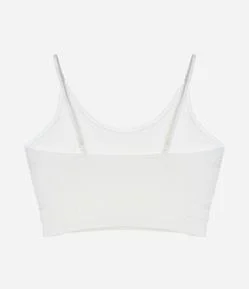 Sutiã Top Sem Bojo e Sem Aro Seamless com Alcinha e Textura Vazada