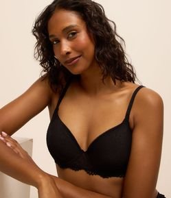 Sutiã Base com Bojo Oco e Tule Poá