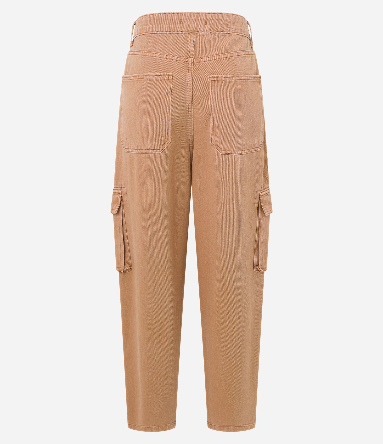 Calça Cargo em Sarja com Detalhe de Abotoamento na Barra Marrom Caramelo 7