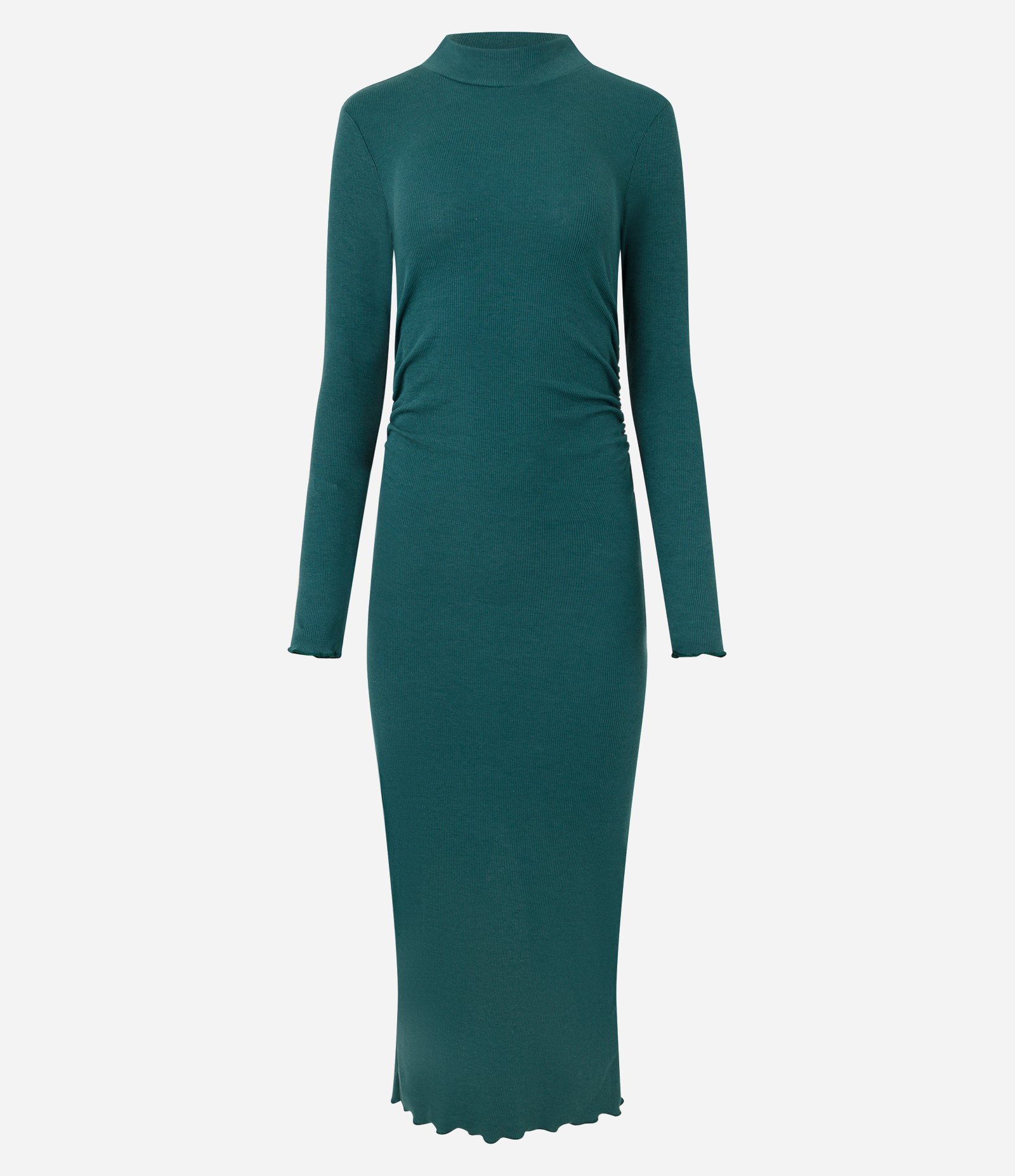 Vestido New Midi em Ribana com Golinha e Fenda nas Costas Verde 6