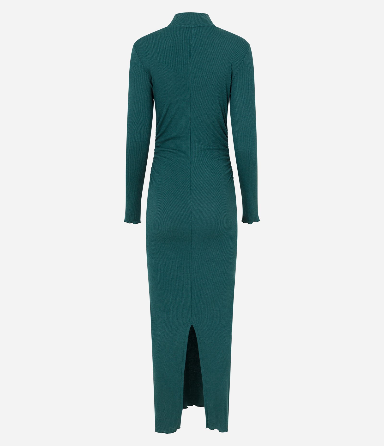 Vestido New Midi em Ribana com Golinha e Fenda nas Costas Verde 8