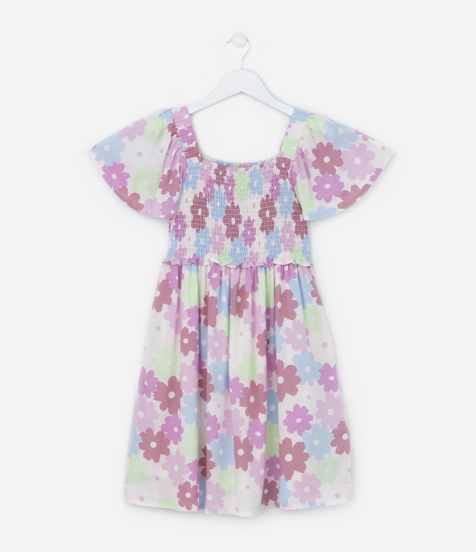 Vestido Infantil em Laise com Estampa Floral - Tam 5 a 14 Anos Multicores 2
