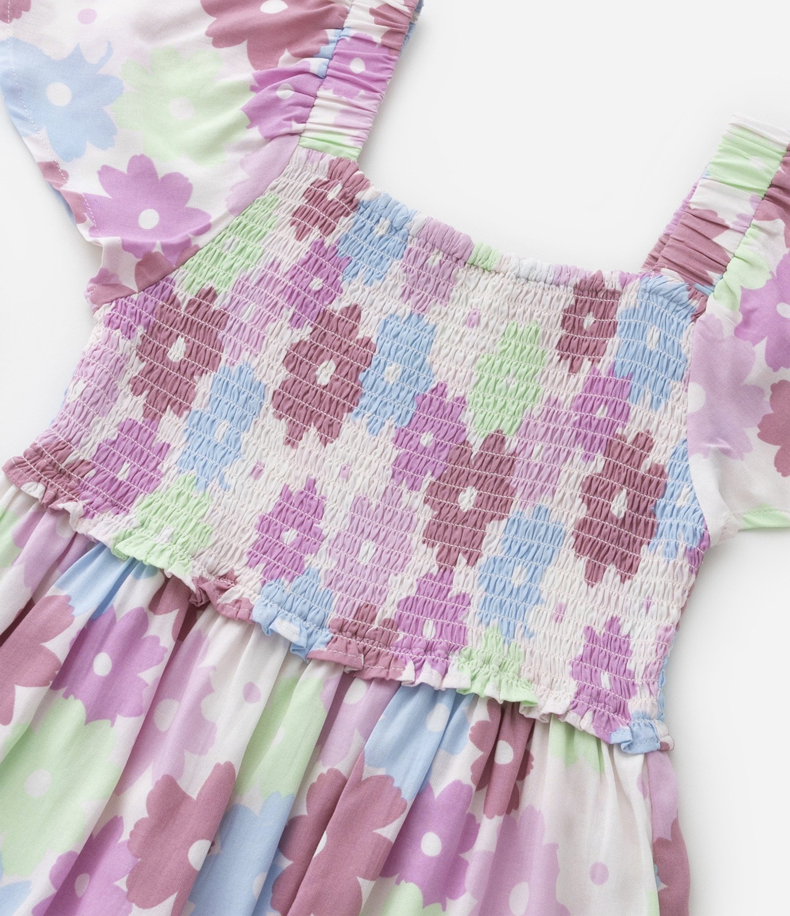 Vestido Infantil em Laise com Estampa Floral - Tam 5 a 14 Anos Multicores 4
