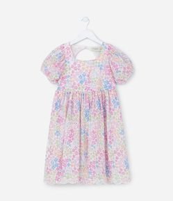 Vestido Infantil em Broderie com Mangas Bufantes - Tam 5 a 14 Anos