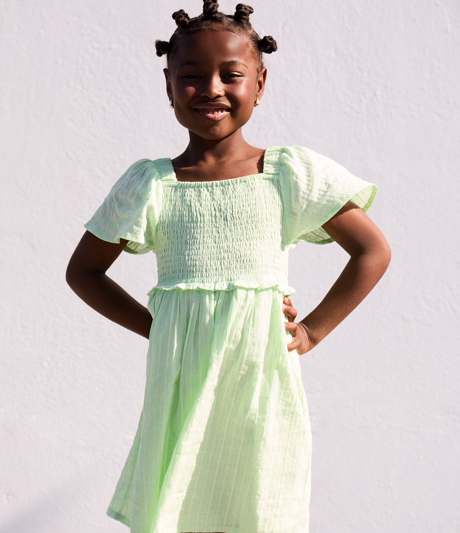 Vestido Infantil em Laise com Textura - Tam 5 a 14 Anos Verde 1