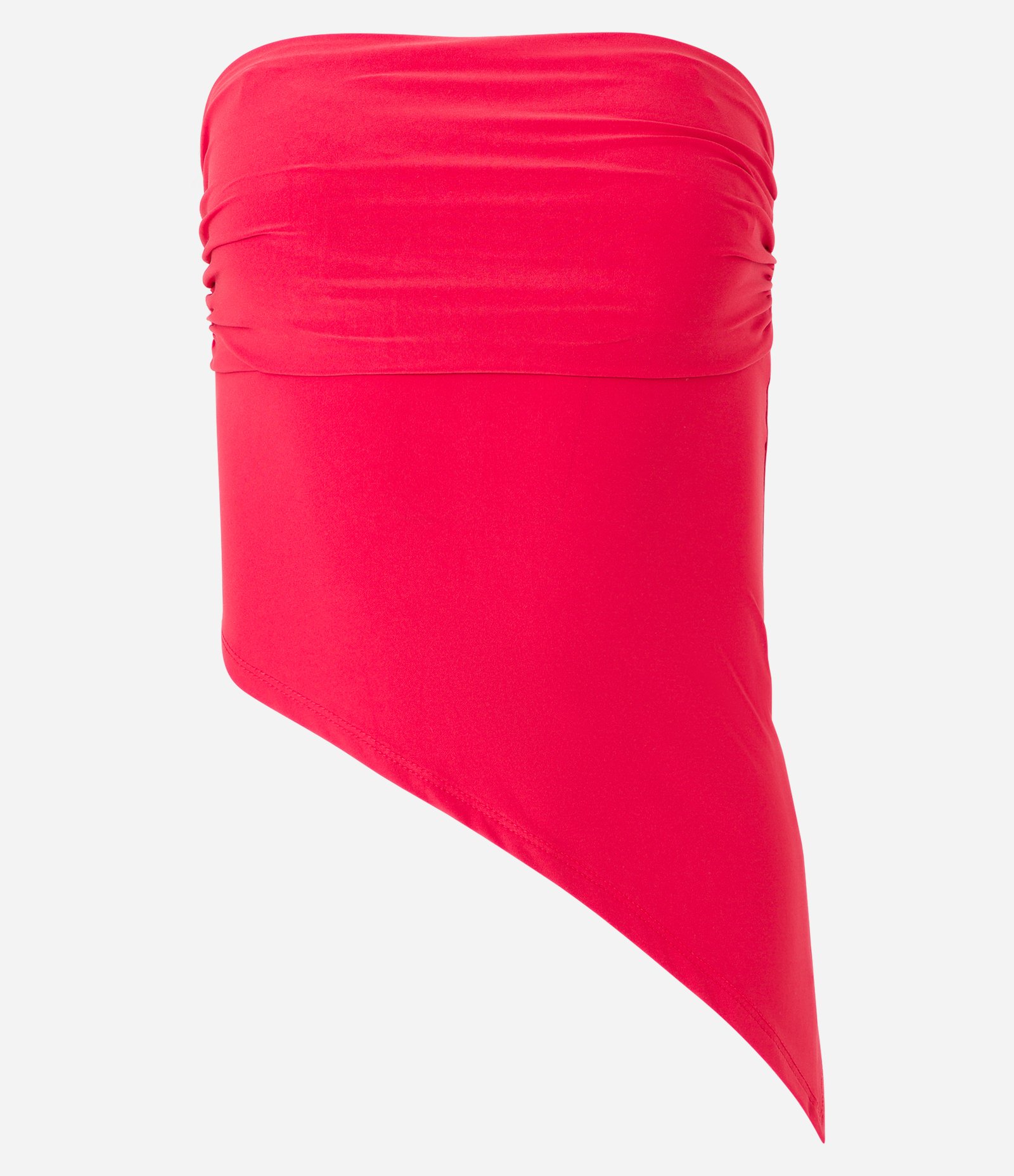 Blusa em Meia Malha Tomara que Caia com Barra Assimétrica Vermelho 6