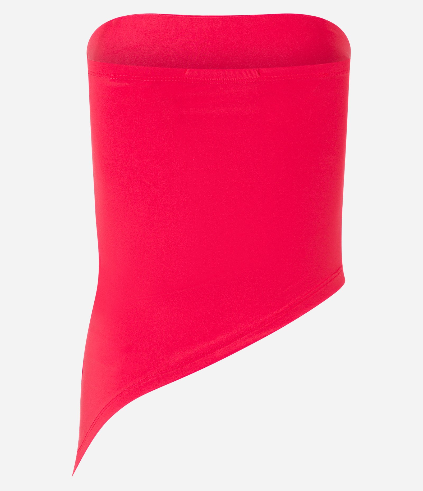 Blusa em Meia Malha Tomara que Caia com Barra Assimétrica Vermelho 7