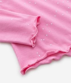 Blusa Infantil em Cotton com Glitter e Corações - Tam 5 a 14 Anos