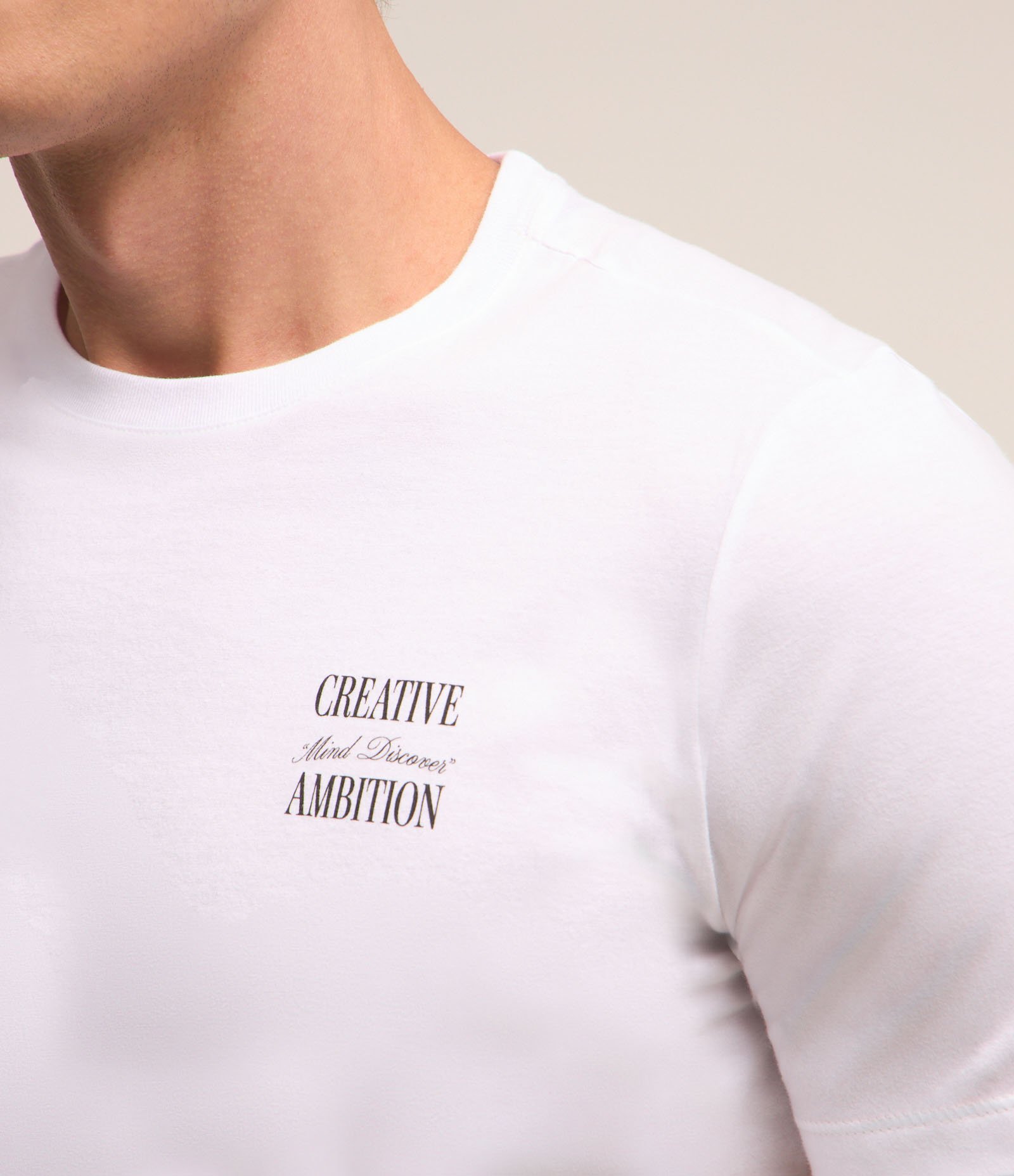 Camiseta em Algodão Estampa Creative Ambition Branco 3
