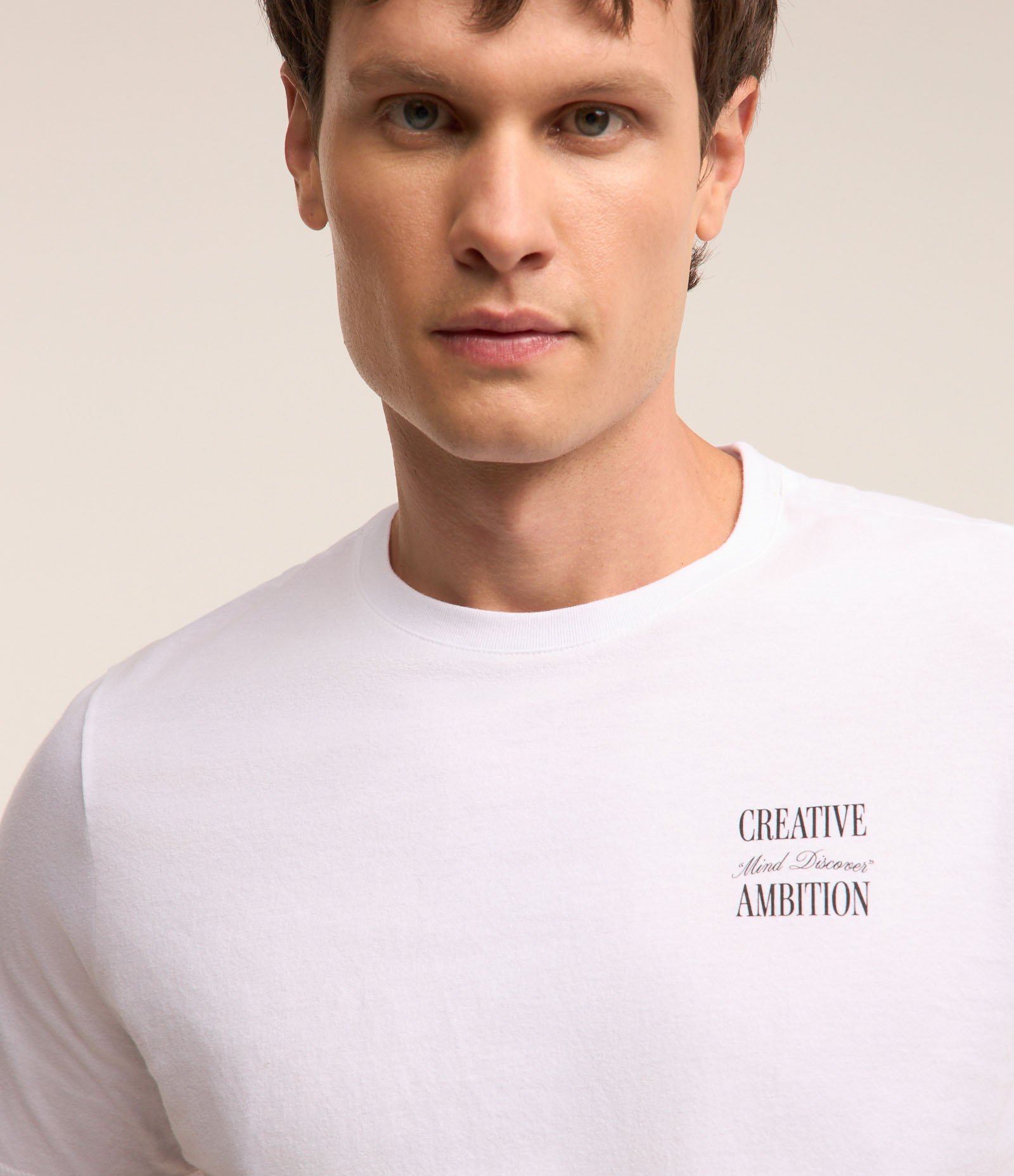 Camiseta em Algodão Estampa Creative Ambition Branco 4