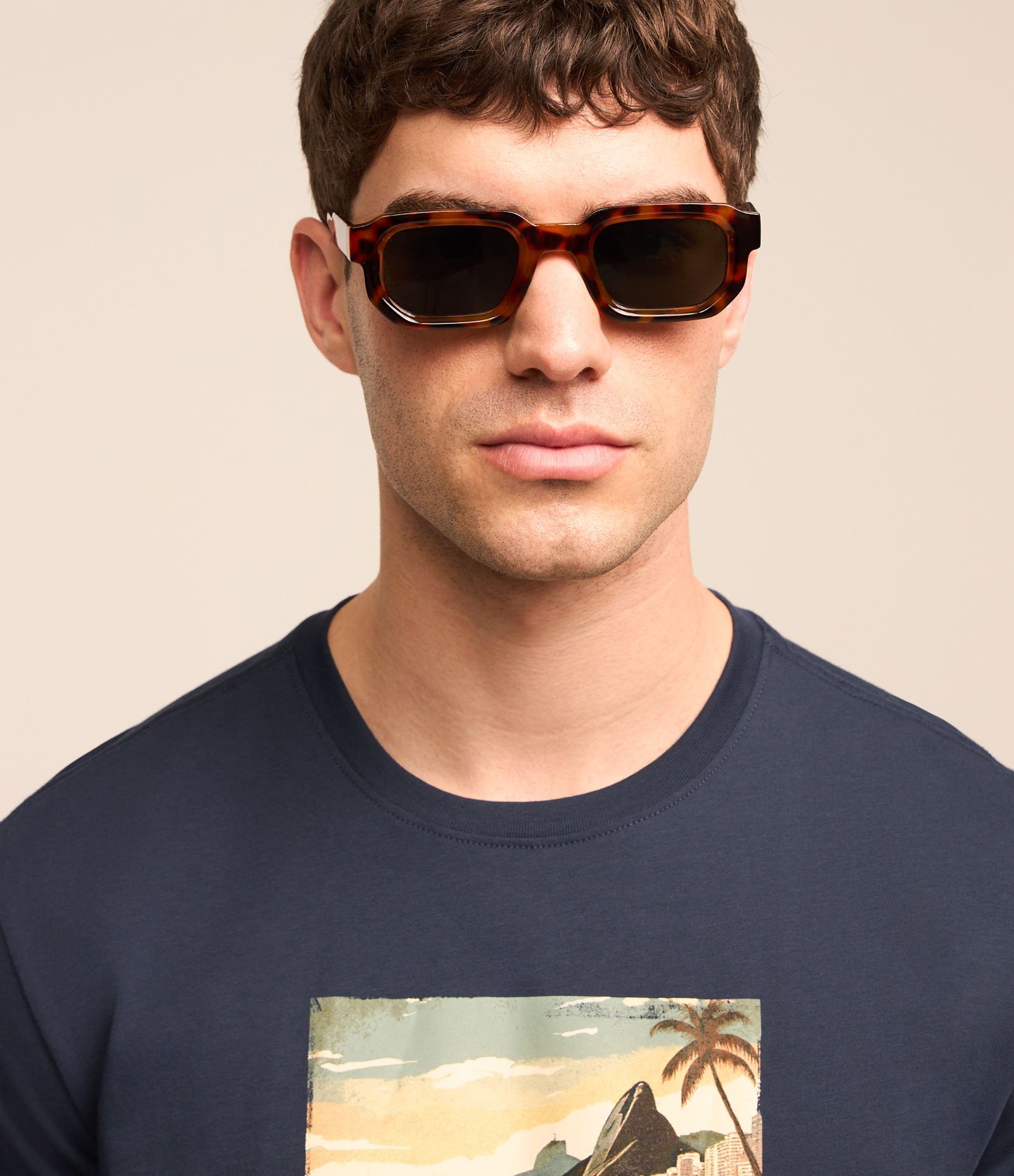 Camiseta em Algodão com Estampa de Carros Clássicos Azul 5