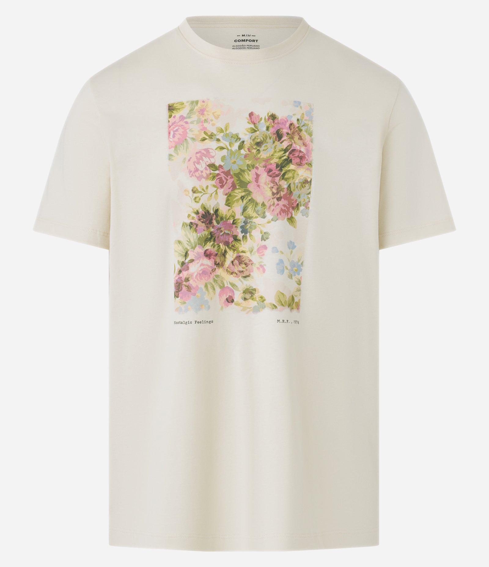 Camiseta em Algodão com Estampa Quadro Flowers Off White 5