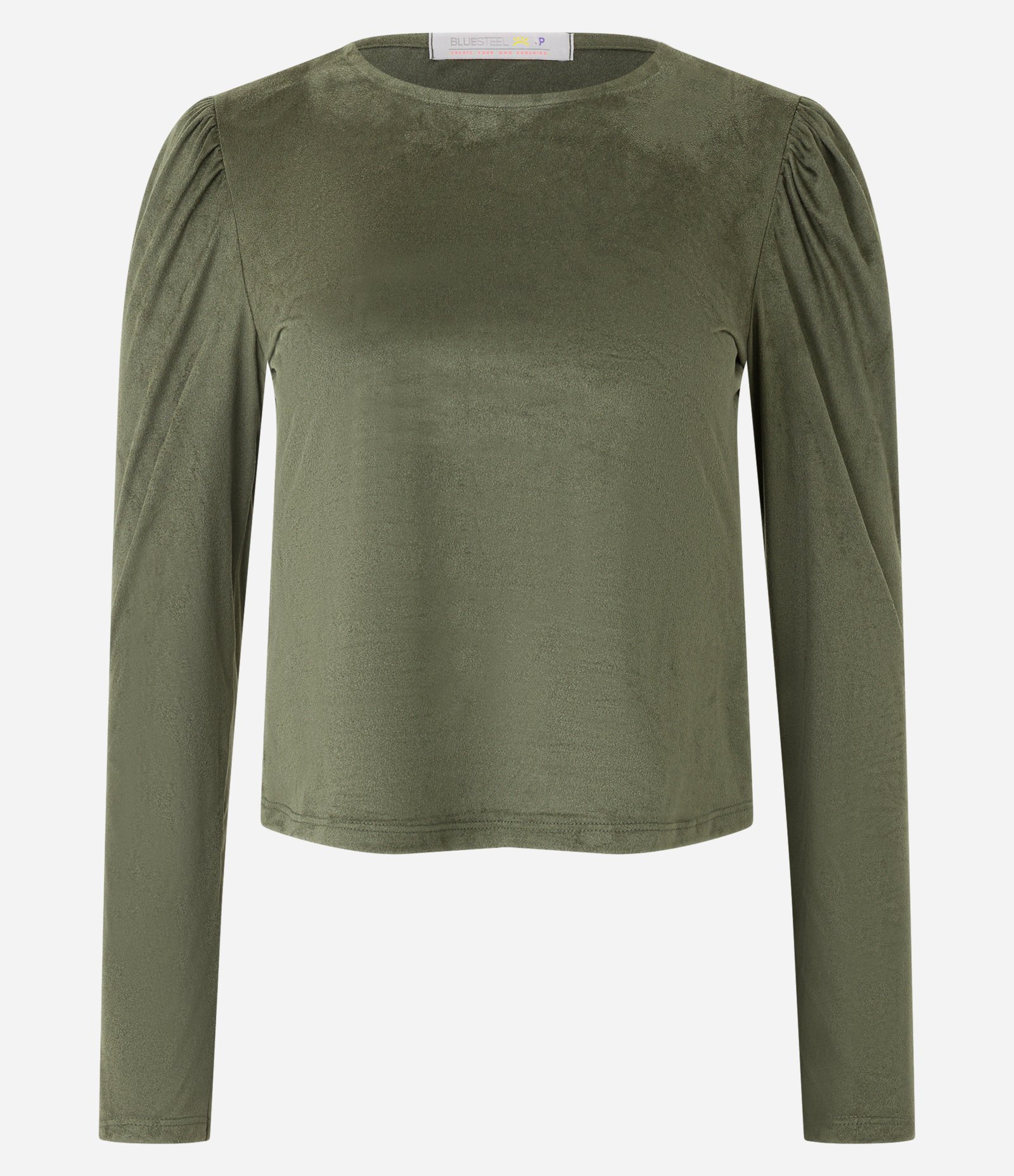 Blusa em Suede com Franzido nos Ombros Verde 5