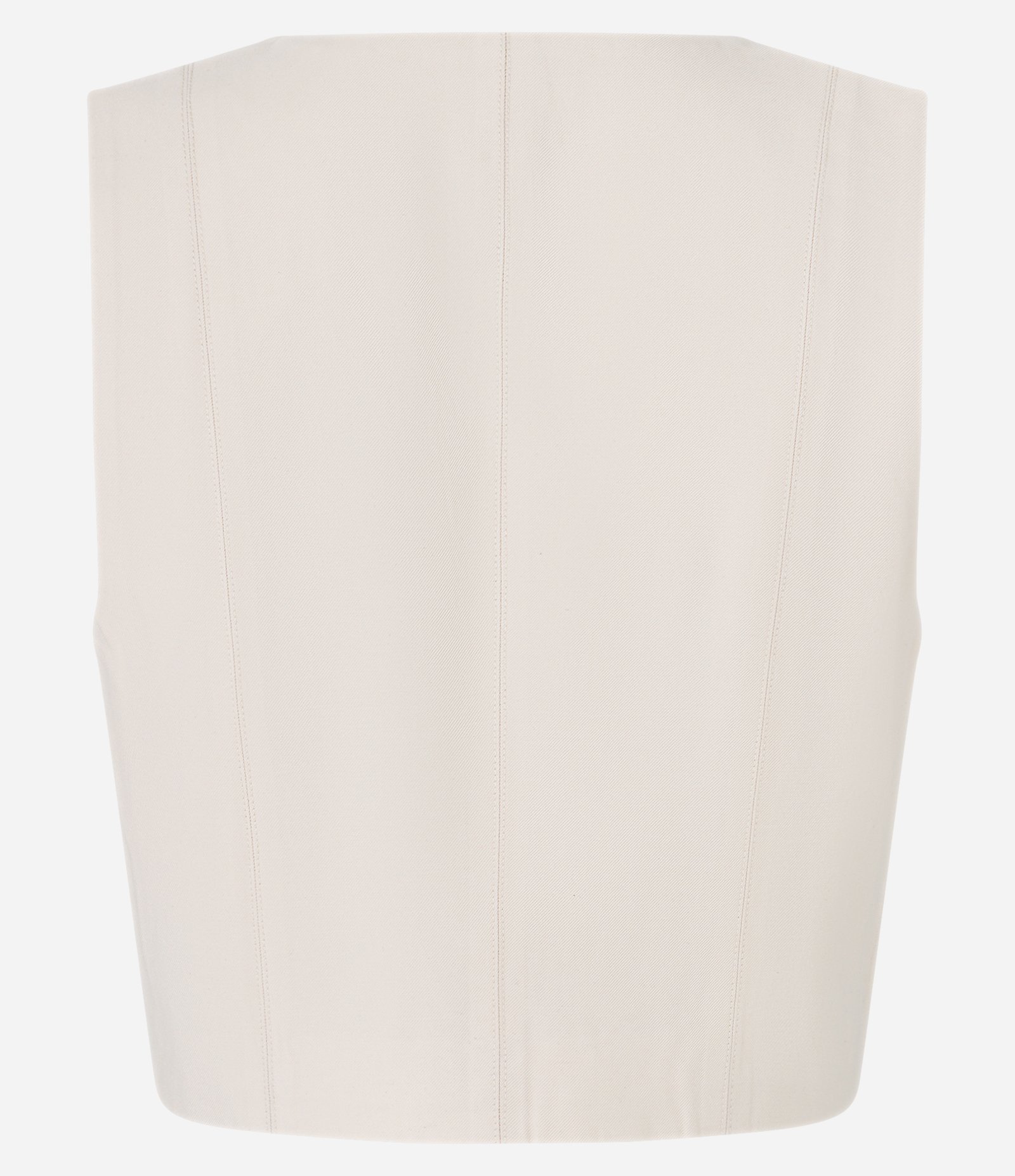 Colete em Alfaiataria com Decote em V e Abotoamento Bege 7