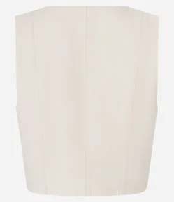 Colete em Alfaiataria com Decote em V e Abotoamento