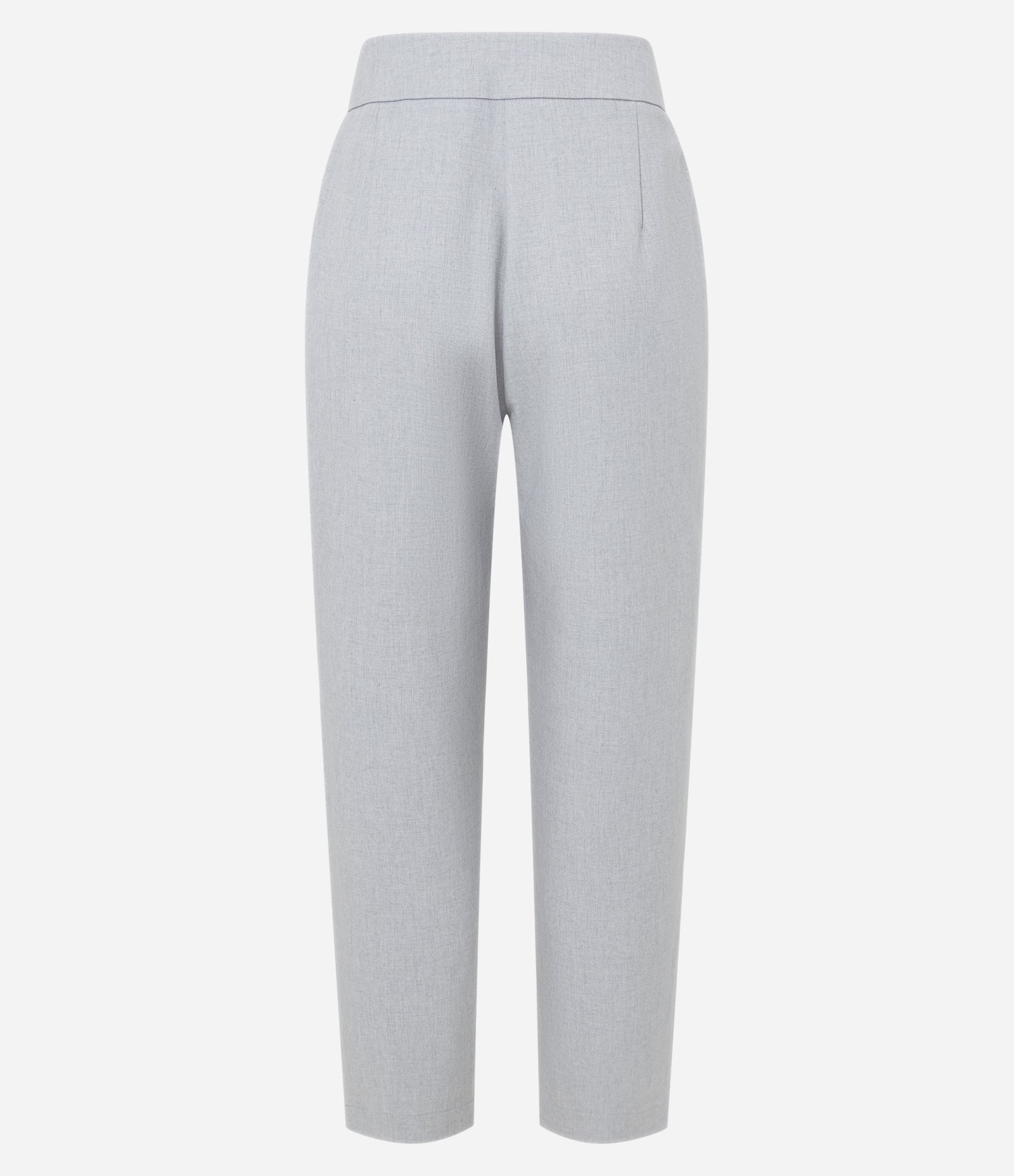 Calça Cenoura Alfaiatada Cintura Alta com Recorte Pespontado Cinza 6