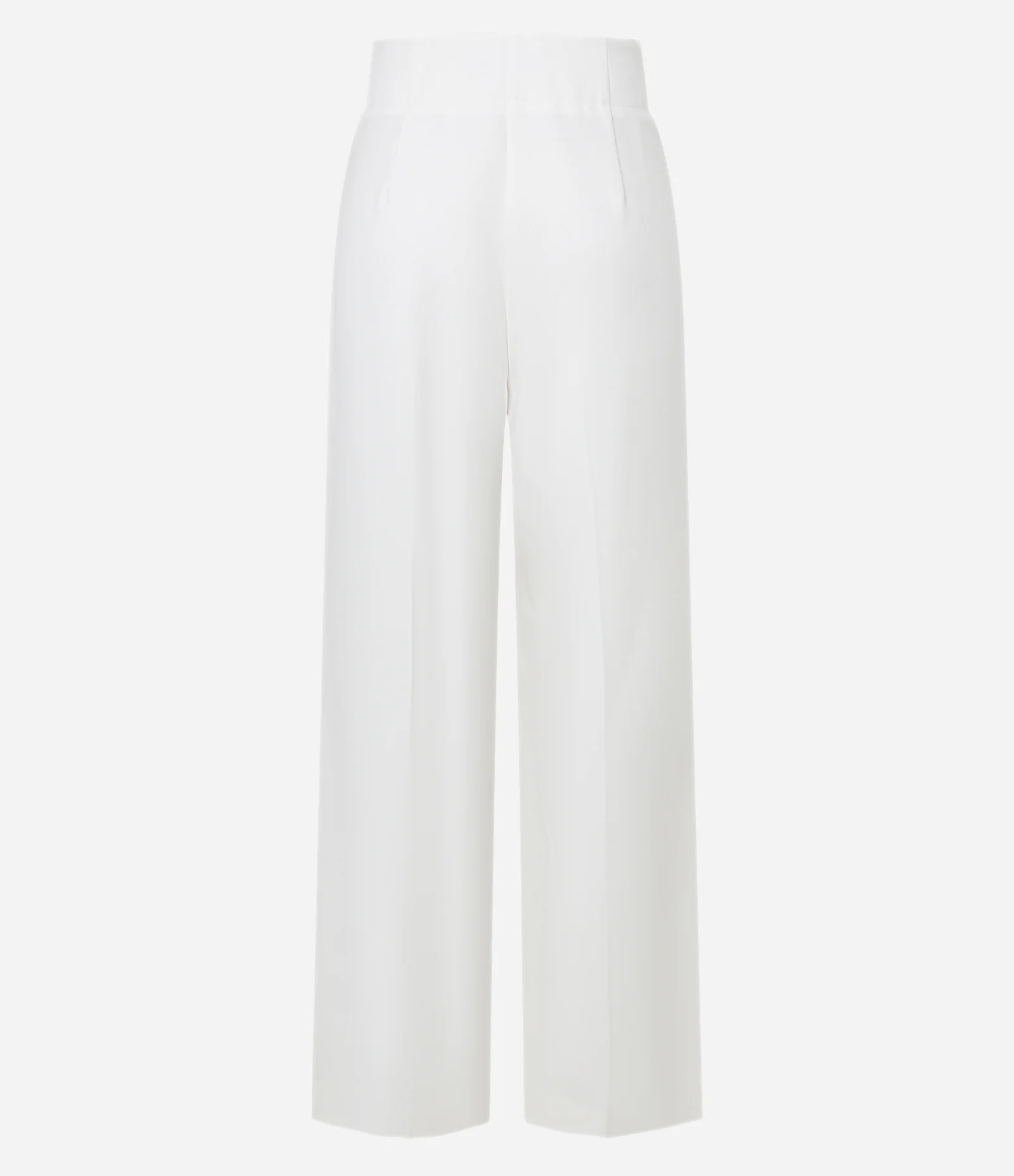 Calça Wide Leg Alfaiatada Cintura Alta com Frisos Branco 6