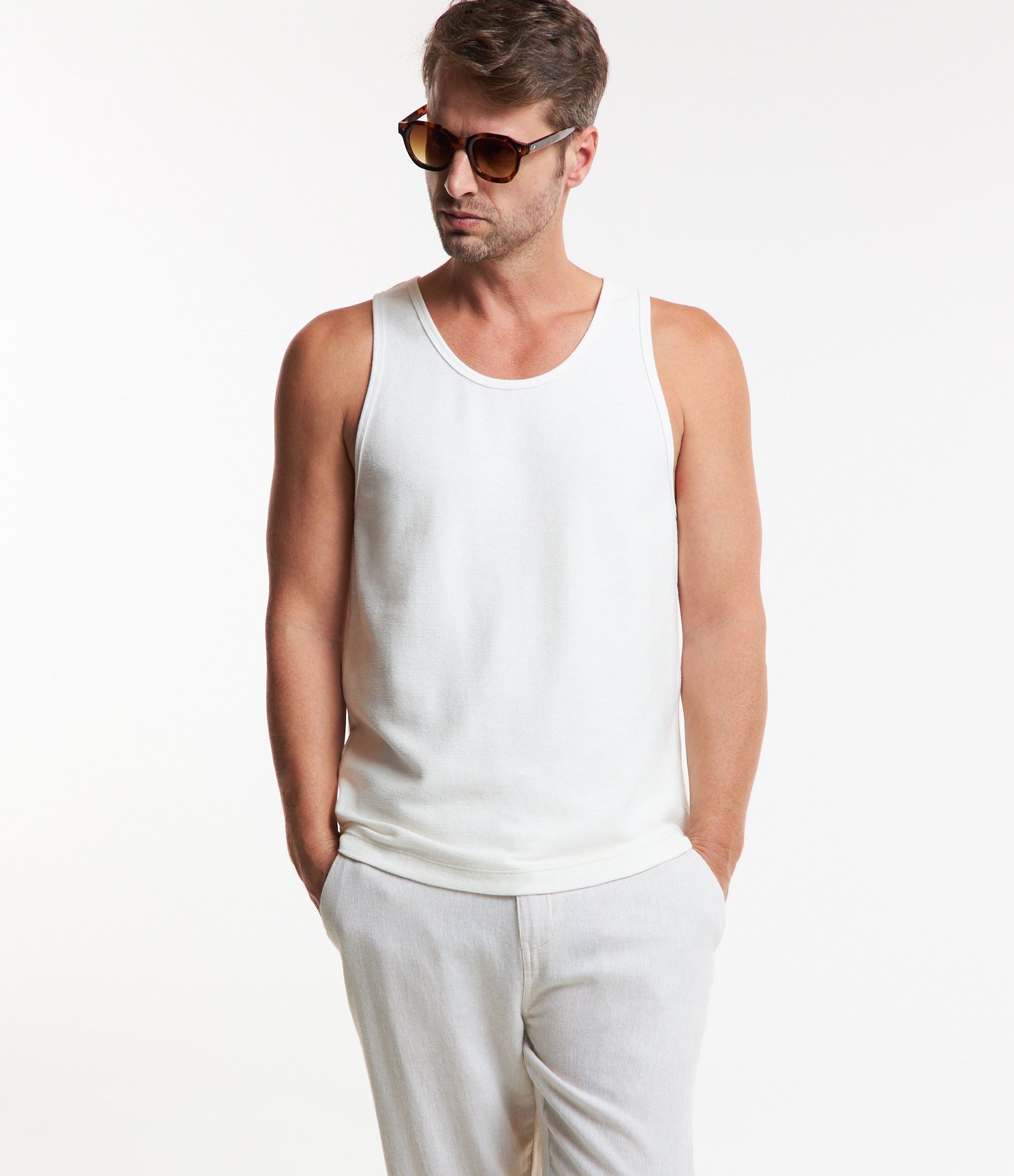 Camiseta Regata Casual Básica Off White 1