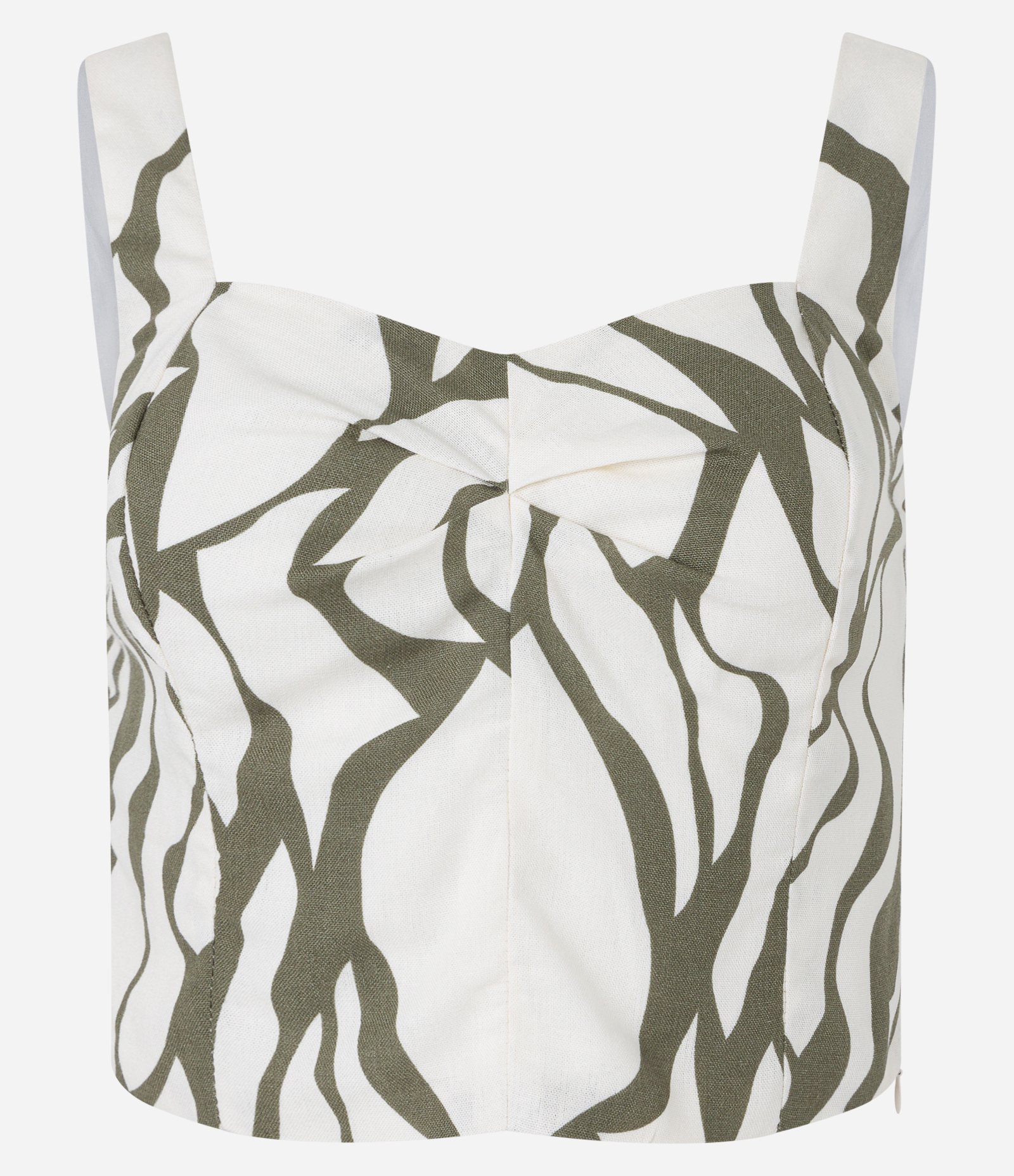 Blusa Cropped em Viscolinho com Lastex nas Costas Off White 5