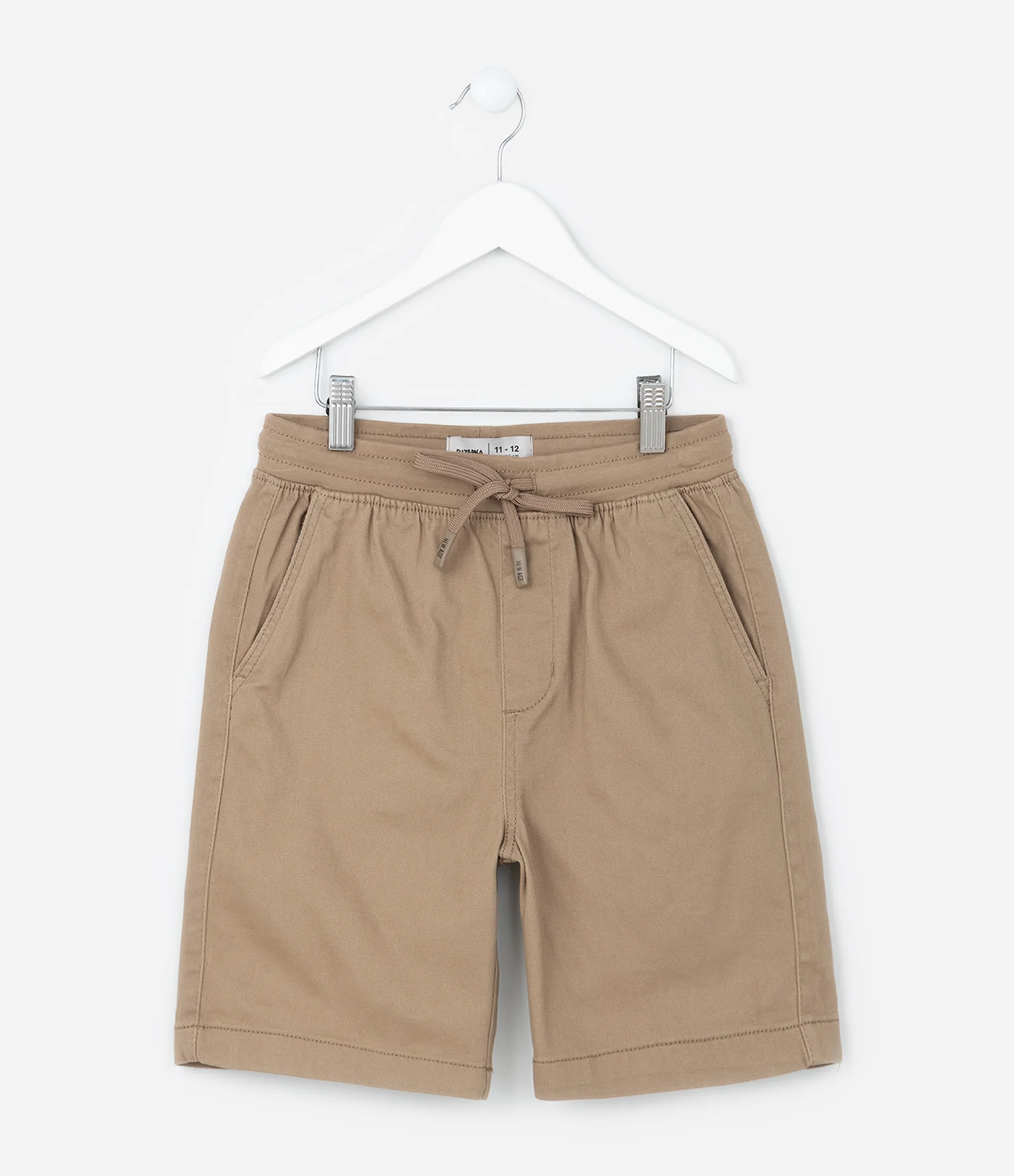 Bermuda Infantil em Sarja com Amarração - Tam 5 a 14 Anos Bege 2