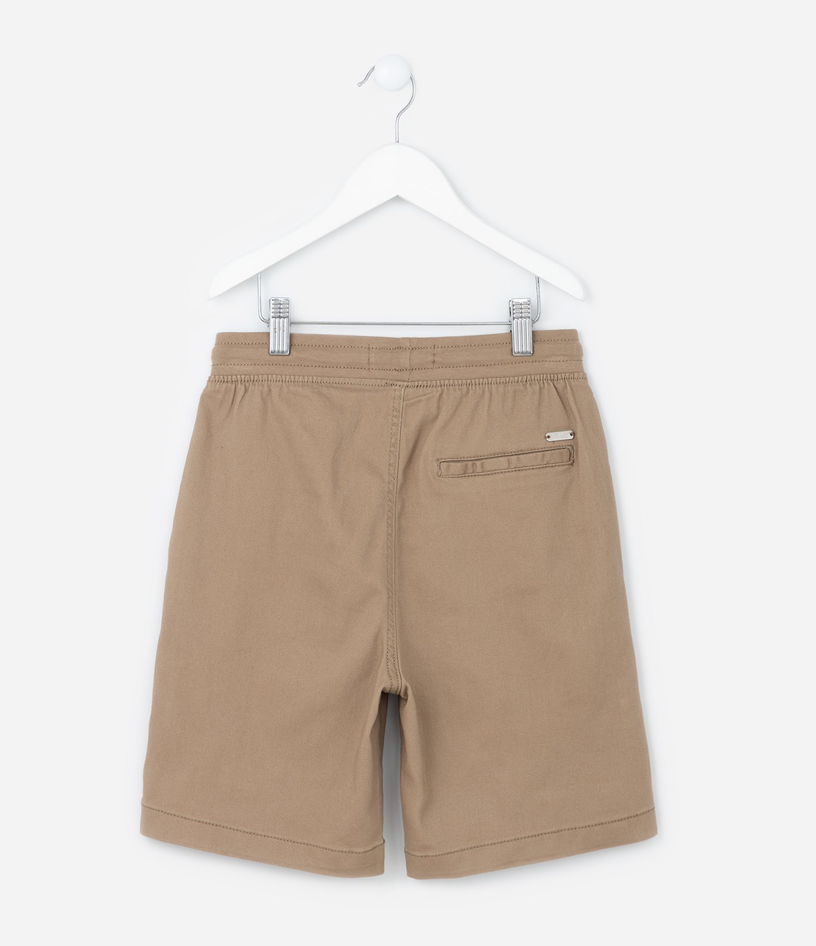 Bermuda Infantil em Sarja com Amarração - Tam 5 a 14 Anos Bege 3