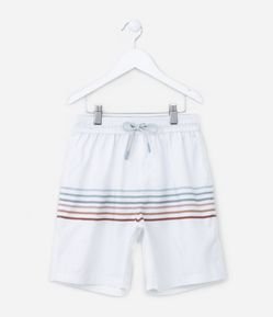 Bermuda Infantil em Microfibra com Estampa de Listras - Tam 5 a 14 Anos