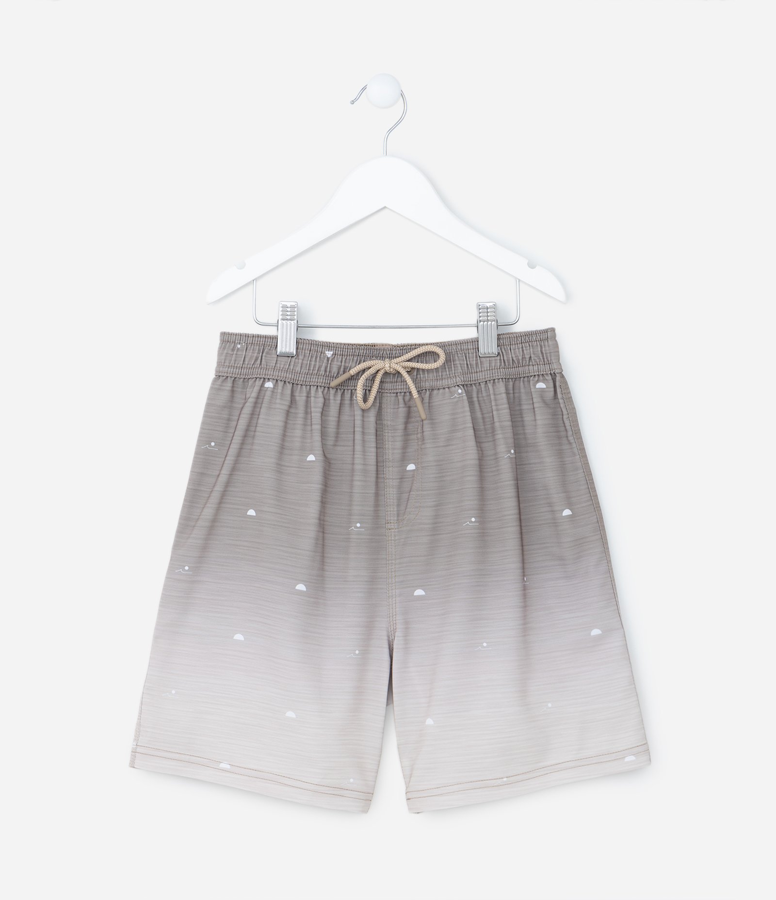 Bermuda Infantil em Microfibra com Estampa Degradê - Tam 5 a 14 Anos Marrom 1